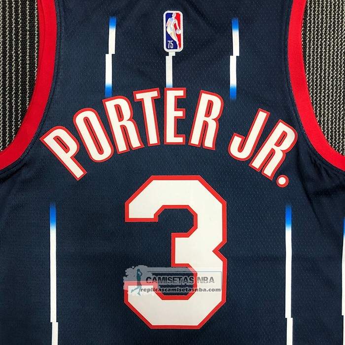 Camiseta Houston Rockets Kevin Porter JR. NO 3 Ciudad 2021-22 Azul